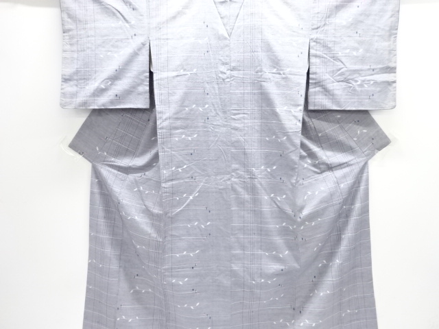 JAPANESE KIMONO / ANTIQUE KIMONO / SILK / TSUMUGI / WOVEN LEAVES